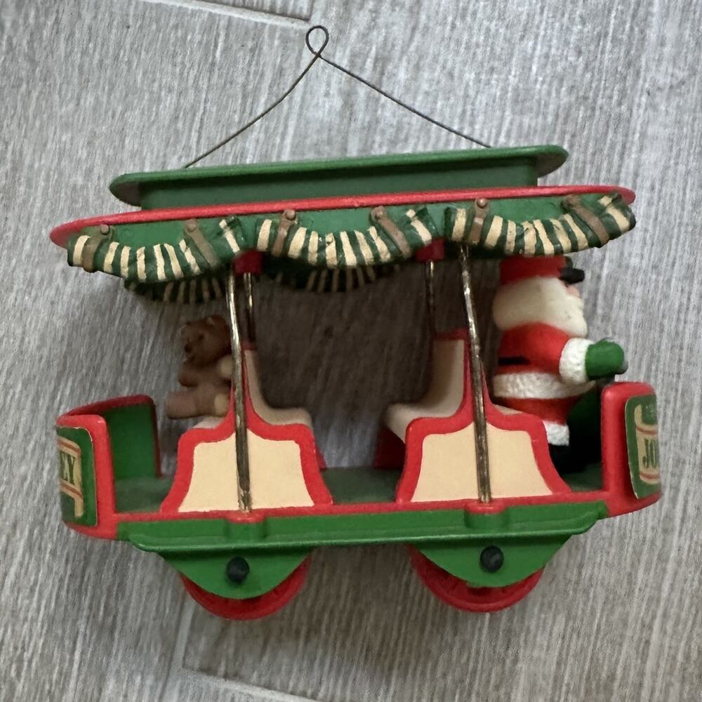 Hallmark Keepsake Ornament Jolly Trolley 1982 4th Collectible Series Vintage